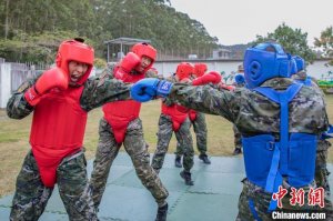 广西北海武警官兵开展搏击对抗训练